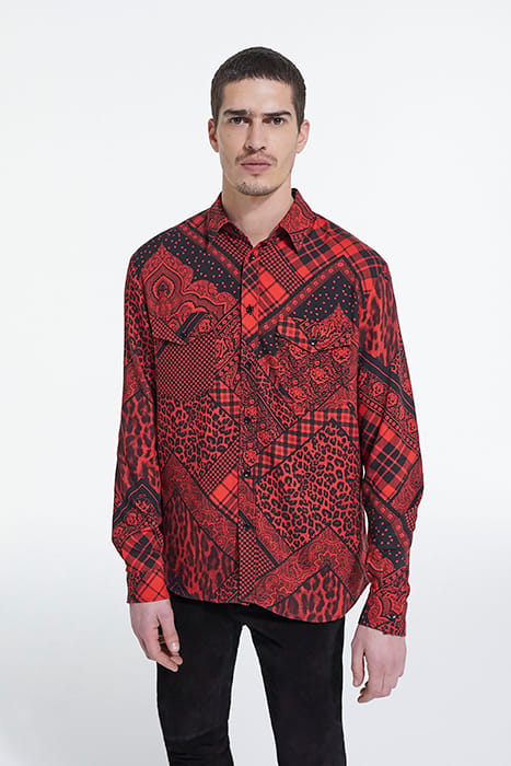 CHEMISE MANCHES LONGUES BLACK - RED 1