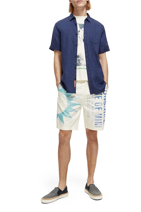 FAVE - PRINTED ORGANIC COTTON/ KAPOK BLEND BERMUDA SHORT STA 3