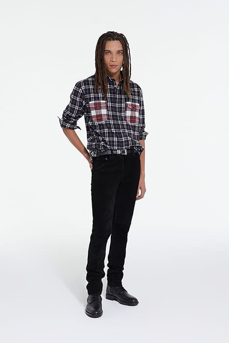 CHEMISE DROITE A CARREAUX POCHES CONTRASTEES BLACK 3