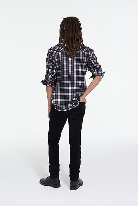 CHEMISE DROITE A CARREAUX POCHES CONTRASTEES BLACK 4