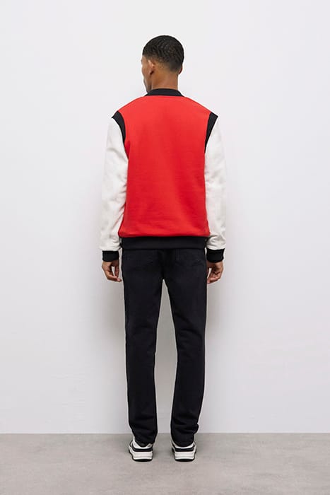 TEDDY AVEC MANCHE EN CUIR ET BRODERIE EN K RED / WHITE 2