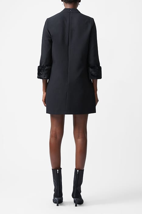 LUX DAUX FUR 3/4 CUFF DRESS S BLACK 2