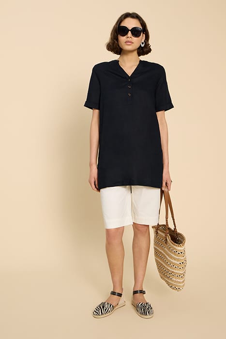 LINA LINEN TUNIC PURE BLACK 1