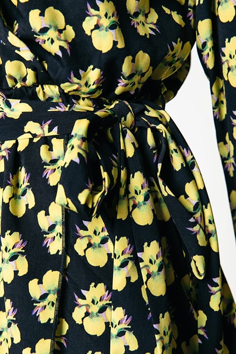 VIVIAN SMALL FLOWER MAXI DRESS LS BRIGHT YELLOW 5