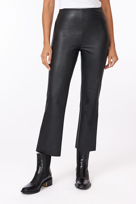 FAUX LEATHER CROP FLARE BLACK 1
