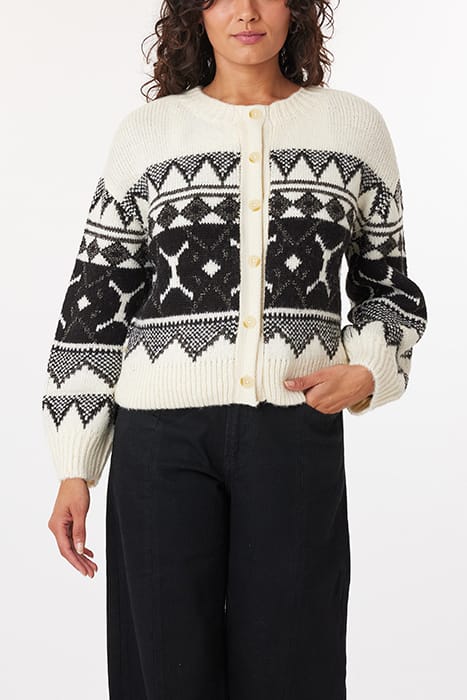 SWEATER CARDIGAN EGGNOG/CHAMPAGNE 1