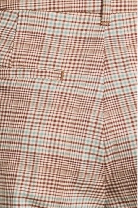 ROSE - PLEATED HIGH RISE WIDE LEG CHECK PANT PRINCE OF WALES 5