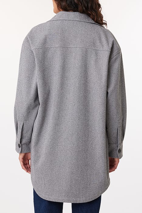KNIT HERRINGBONE SHIRT JACKET GREY HERRINGBONE 2