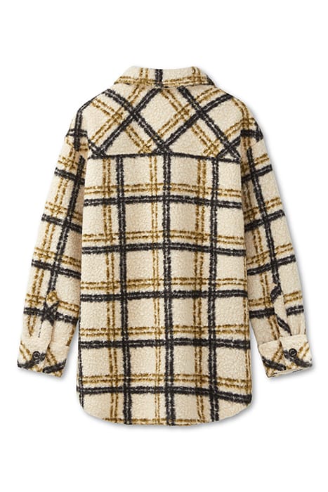 KNIT BOUCLE SHACKET FIR GREEN/BLACK PLAID 4