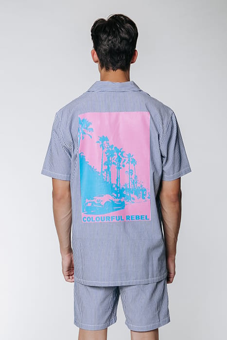 EZRA BOULEVARD STRIPES SHORT SLEEVE SHIRT WHITE/BLUE 2