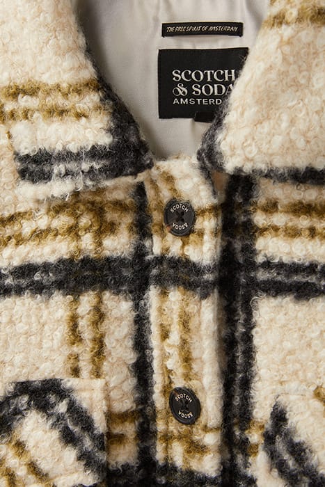 KNIT BOUCLE SHACKET FIR GREEN/BLACK PLAID 6