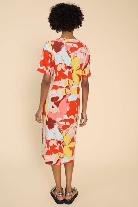 JAMIE LINEN BLEND DRE ORANGE PRINTED 3