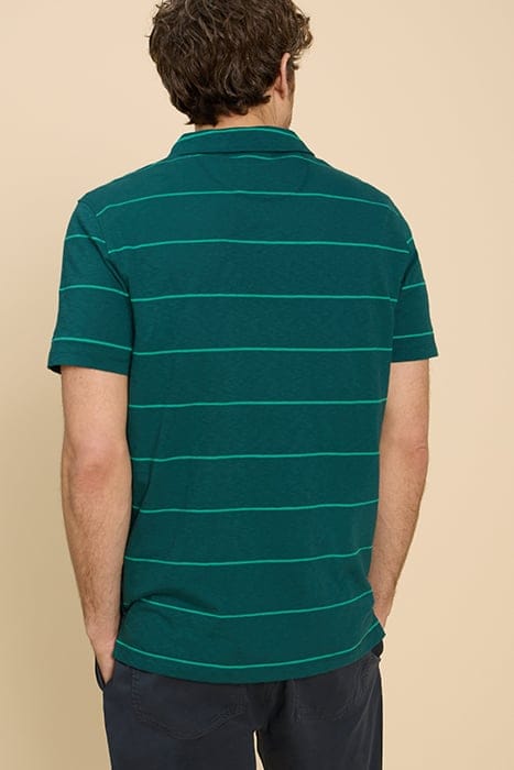 JACQUARD STRIPE POLO TEAL 2