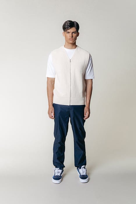 RILEY KNITTED ZIP VEST OFF WHITE 1
