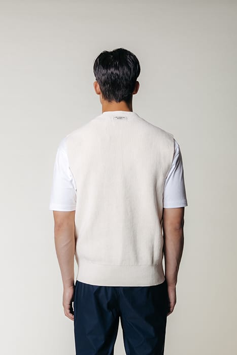 RILEY KNITTED ZIP VEST OFF WHITE 2