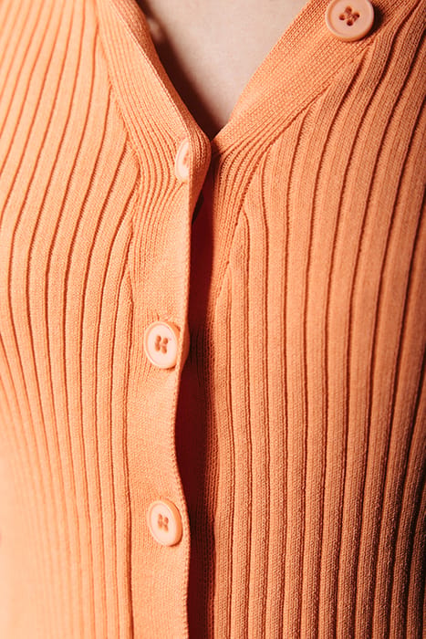 NORI FINE KNIT CROPPED LONGSLEEVE POLO TANGERINE 5
