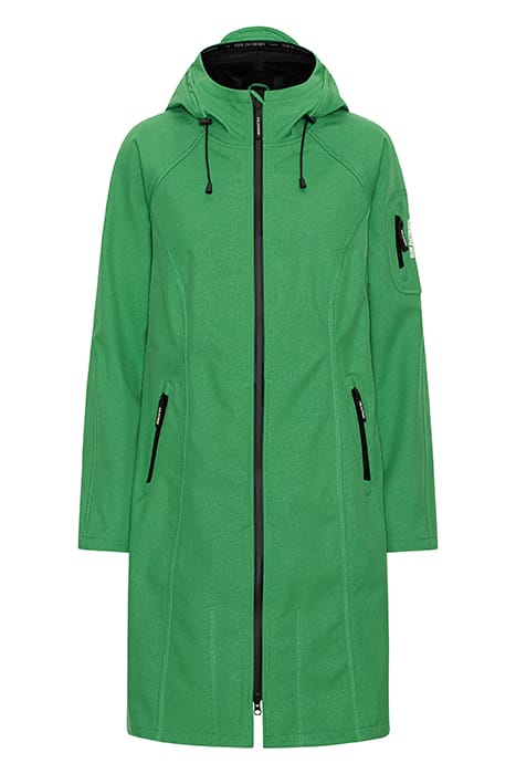 LONG SOFT SHELL RAINCOAT RAIN37L EVERGREEN 2