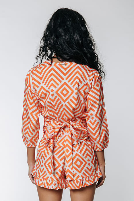 SENSA SQUARES RUFFLE SHORT BRIGHT ORANGE 2