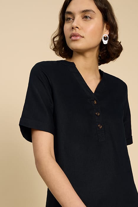 LINA LINEN TUNIC PURE BLACK 6