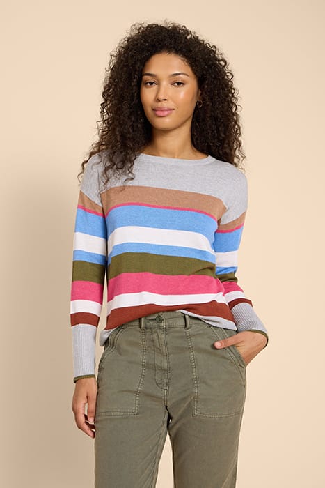 OLIVE STRIPE JUMPER GREY 1
