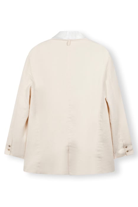SMOKING BLAZER SLUB TWILL ECRU 4