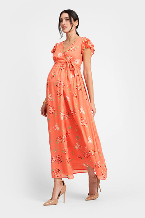 MATERNITY WRAP DRESS PINK 4