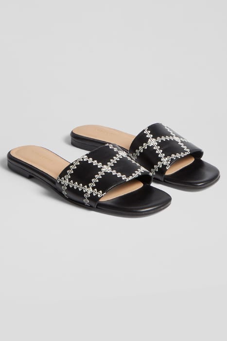 FLS HEMA WHIPSTITCH SANDAL BLACK 2