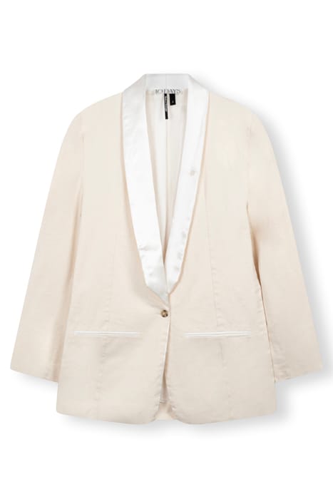 SMOKING BLAZER SLUB TWILL ECRU 3