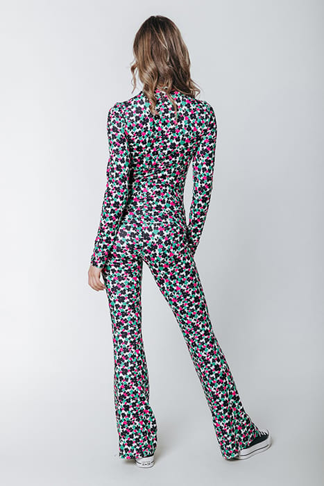 NEYO CUTE FLOWER PEACHED TURTLENECK TOP MULTICOLOR 3