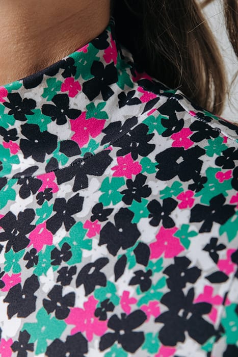 NEYO CUTE FLOWER PEACHED TURTLENECK TOP MULTICOLOR 4