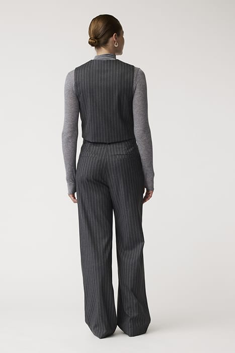 HAZEL PINSTRIPE GILET GREY MELANGE 2