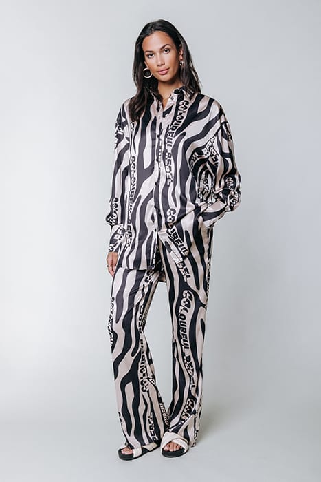 TALIA ZEBRA OVERSIZED BOYFRIEND BLOUSE SAND 3