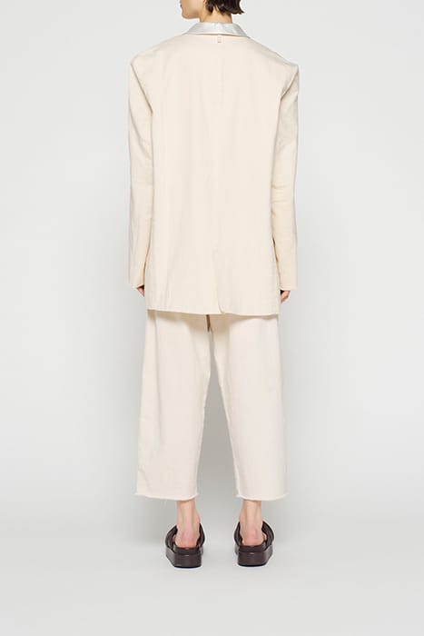 SMOKING BLAZER SLUB TWILL ECRU 2