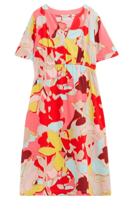 JAMIE LINEN BLEND DRE ORANGE PRINTED 1
