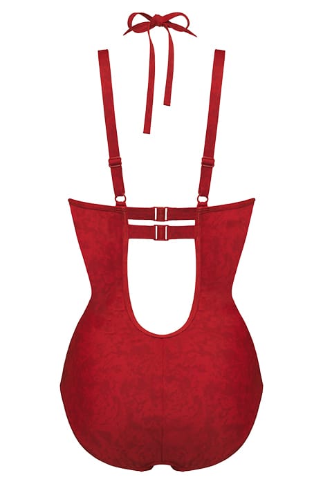 ACAPULCO RUBINE RED PLUNGE BALCONY BATHING SUIT 4