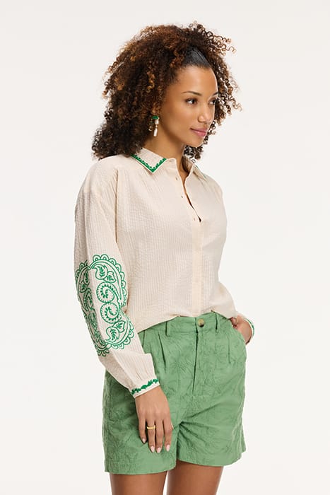 LADIES ELODIE BLOUSE SEERSUCKER KIT WHITE 7
