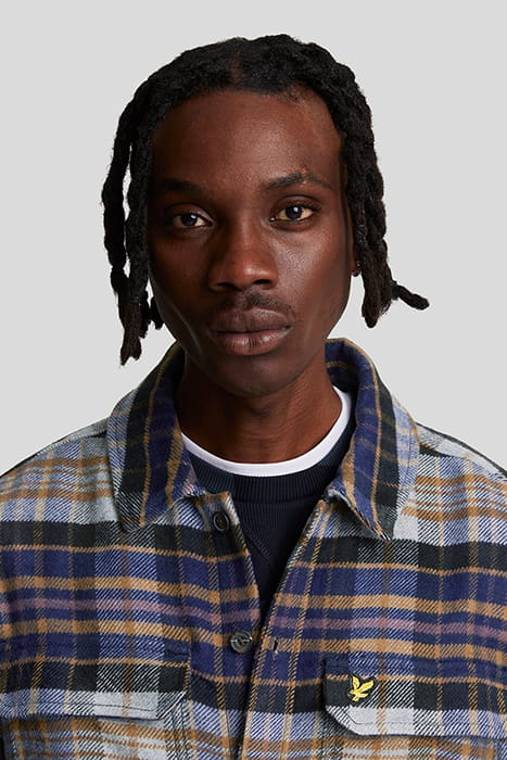 CHECK FLANNEL OVERSHIRT DARK NAVY/ CHALK 5