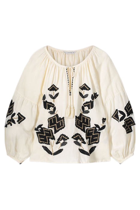 TOP LINNEN HEAVY EMBROIDERY IVORY 3