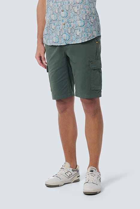 SHORT CARGO GARMENT DYED + STONE WASHED STRETCH STEEL 1