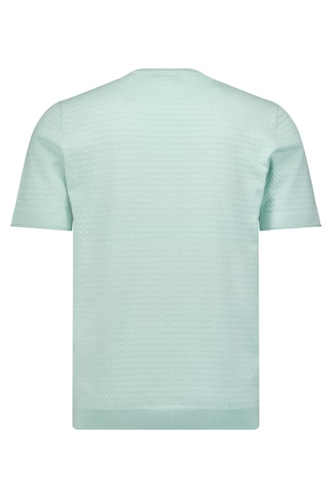 PULLOVER SHORT SLEEVE CREWNECK SOLID JACQUARD MINT 2