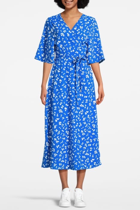 BONITA WRAP ANGEL DRESS LONG BRIGHT BLUE/WHITE 1