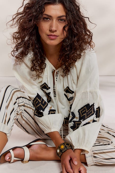 TOP LINNEN HEAVY EMBROIDERY IVORY 5