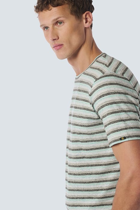 T-SHIRT CREWNECK MELANGE STRIPES AQUA 6