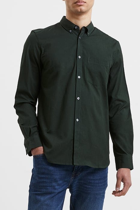 OXFORD LONG SLEEVE SHIRT DARK GREEN SOLID 1