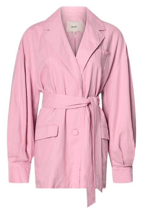 LA-SBLINEN BELTED BLAZER PINK 4