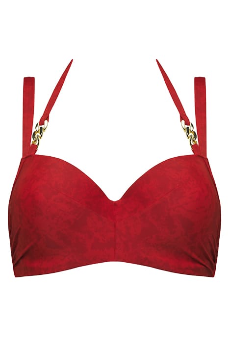 ACAPULCO RUBINE RED PLUNGE BALCONY BIKINI TOP 3