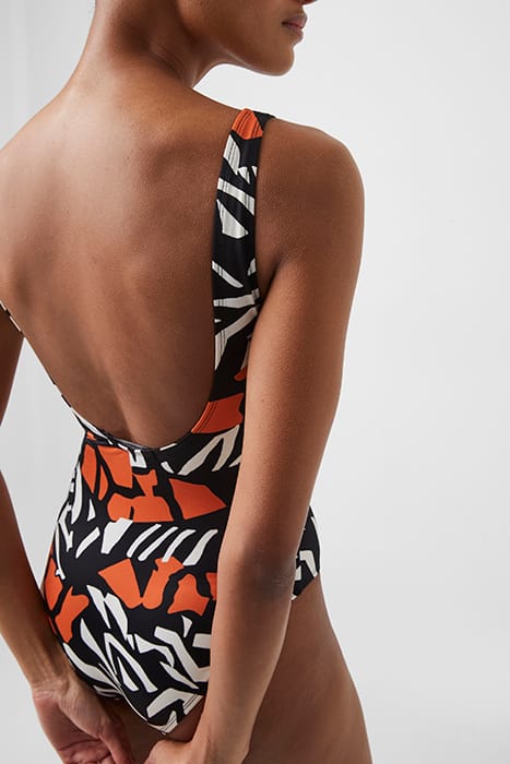 RECYCLED AFARA PRINT SWIMSUIT BLACK 3