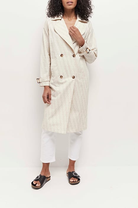 DITTI - BEIGE TRENCH COAT WITH OS MONOGRAM PRINT 3