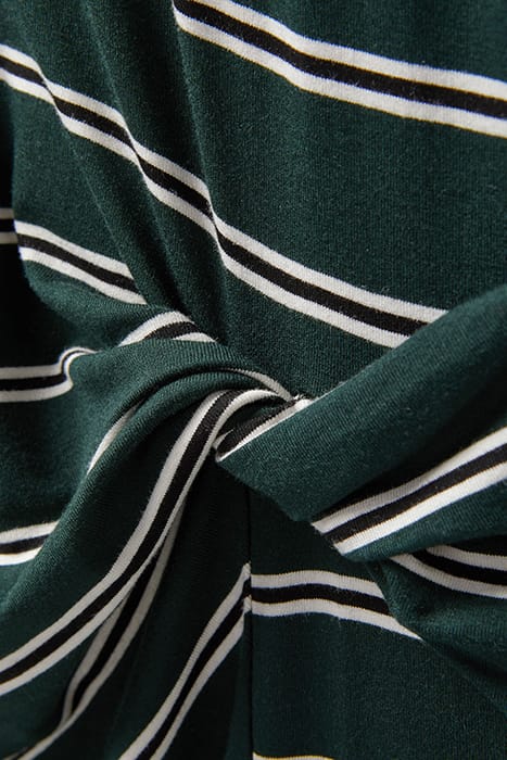 LS KNIT DRESS SCARAB/BLACK/WHITE STRIPE 7