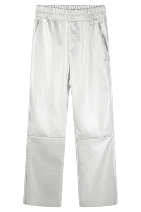 FLARED PANTS LEATHERLOOK SILVER 3